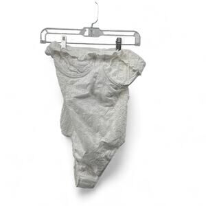 DÔEN white lace one piece swimsuit Size L